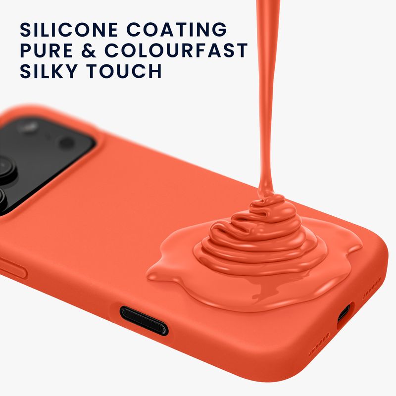 Laptop, Telefoane si Tablete - Telefoane mobile si accesorii - Accesorii Telefoane - Huse telefoane - Husa Kwmobile pentru iPhone 17 Pro Max, anti-alunecare, silicon, coral intens - Infinity.ro