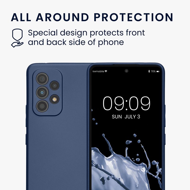 Laptop, Telefoane si Tablete - Telefoane mobile si accesorii - Accesorii Telefoane - Huse telefoane - Husa Kwmobile pentru Samsung Galaxy A53 5G, anti-alunecare, protectie la zgarieturi, silicon, albastru - Infinity.ro