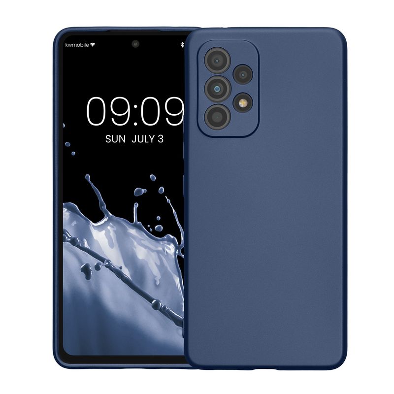 Laptop, Telefoane si Tablete - Telefoane mobile si accesorii - Accesorii Telefoane - Huse telefoane - Husa Kwmobile pentru Samsung Galaxy A53 5G, anti-alunecare, protectie la zgarieturi, silicon, albastru - Infinity.ro