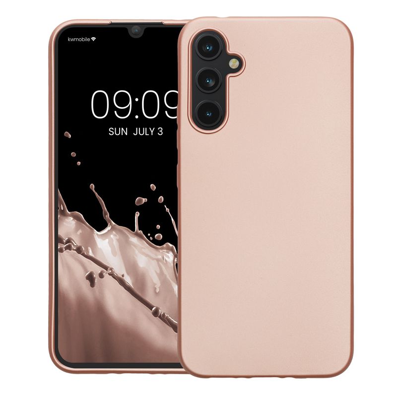 Laptop, Telefoane si Tablete - Telefoane mobile si accesorii - Accesorii Telefoane - Huse telefoane - Husa Kwmobile pentru Samsung Galaxy A34 5G, anti-alunecare, silicon, auriu - Infinity.ro
