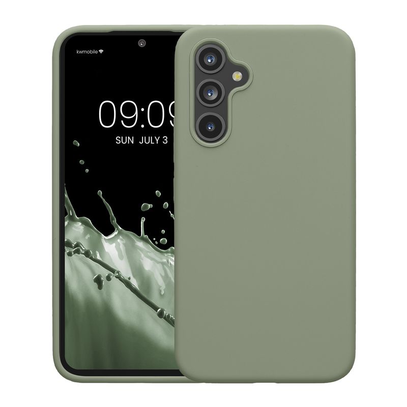 Laptop, Telefoane si Tablete - Telefoane mobile si accesorii - Accesorii Telefoane - Huse telefoane - Husa Kwmobile pentru Samsung Galaxy A54 5G, incarcare wireless, silicon, verde, gri - Infinity.ro
