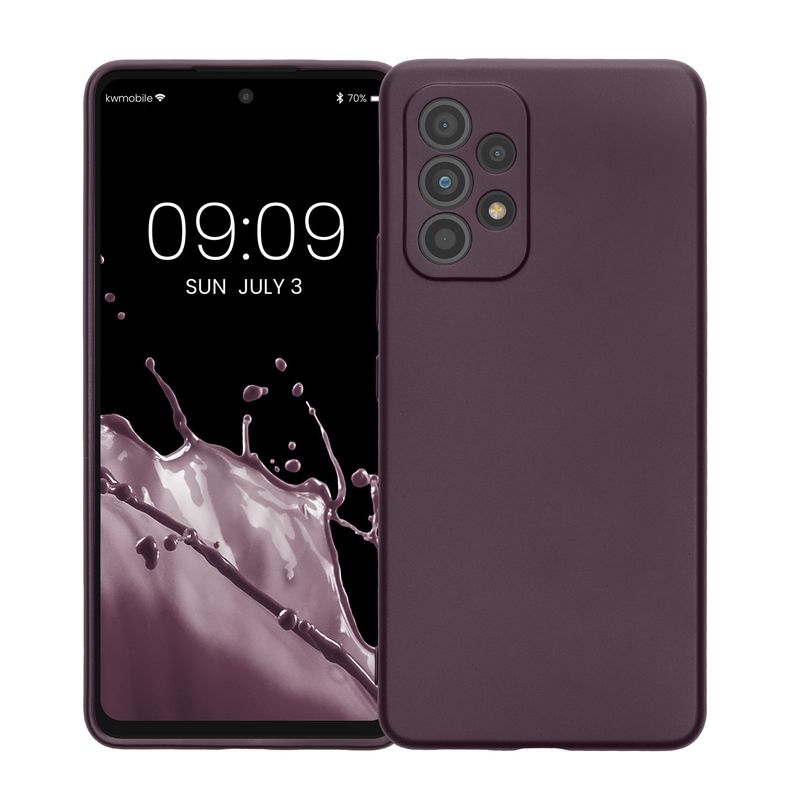 Laptop, Telefoane si Tablete - Telefoane mobile si accesorii - Accesorii Telefoane - Huse telefoane - Husa Kwmobile pentru Samsung Galaxy A53 5G, anti-alunecare, silicon, visiniu - Infinity.ro