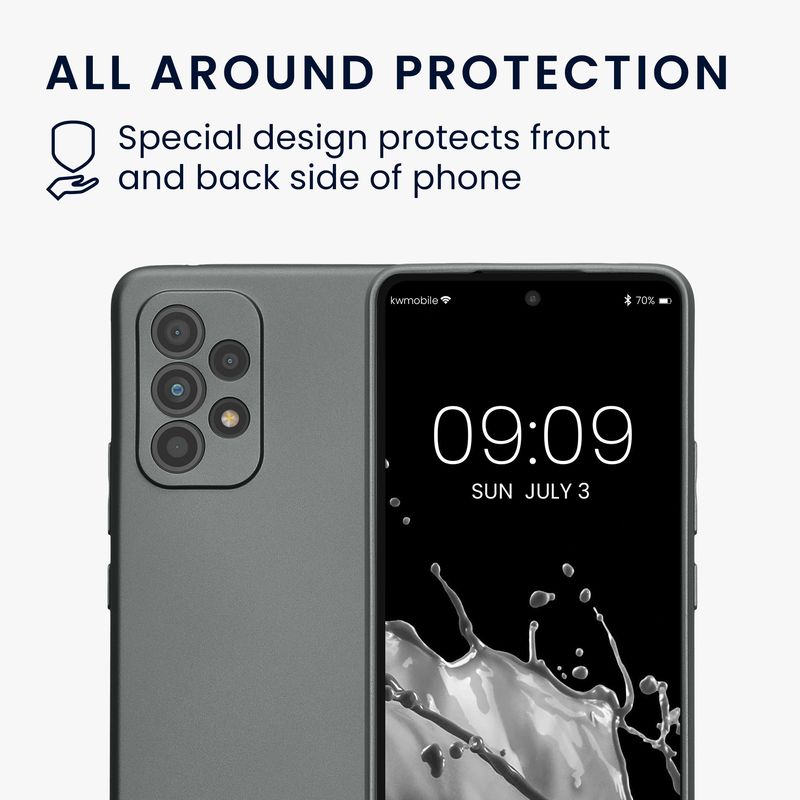Laptop, Telefoane si Tablete - Telefoane mobile si accesorii - Accesorii Telefoane - Huse telefoane - Husa Kwmobile pentru Samsung Galaxy A53 5G, anti-alunecare, silicon, gri metalizat - Infinity.ro