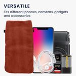 Laptop, Telefoane si Tablete - Telefoane mobile si accesorii - Accesorii Telefoane - Huse telefoane - Husa Kwmobile, inchidere magnetica, textil, nailon, portocaliu - Infinity.ro