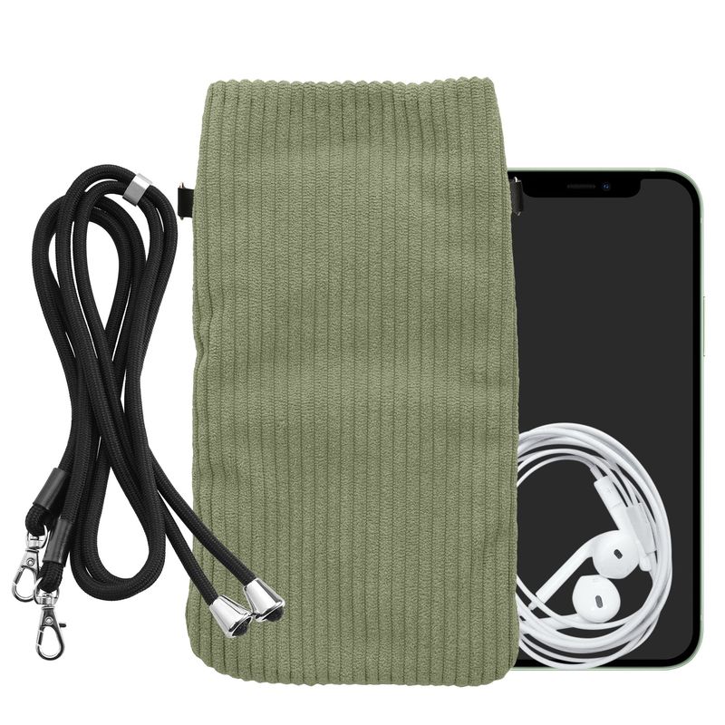 Laptop, Telefoane si Tablete - Telefoane mobile si accesorii - Accesorii Telefoane - Huse telefoane - Husa universala Kwmobile, inchidere magnetica, protectie la zgarieturi, textil, nailon, verde - Infinity.ro