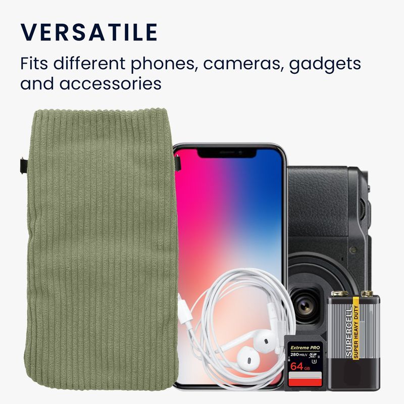 Laptop, Telefoane si Tablete - Telefoane mobile si accesorii - Accesorii Telefoane - Huse telefoane - Husa universala Kwmobile, inchidere magnetica, protectie la zgarieturi, textil, nailon, verde - Infinity.ro