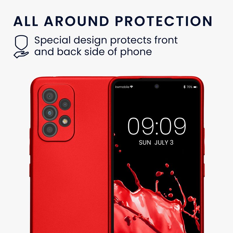 Laptop, Telefoane si Tablete - Telefoane mobile si accesorii - Accesorii Telefoane - Huse telefoane - Husa Kwmobile pentru Samsung Galaxy A53 5G, anti-alunecare, silicon, rosu - Infinity.ro