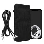Laptop, Telefoane si Tablete - Telefoane mobile si accesorii - Accesorii Telefoane - Huse telefoane - Husa universala Kwmobile, inchidere magnetica, protectie la zgarieturi, textil, nailon, negru - Infinity.ro