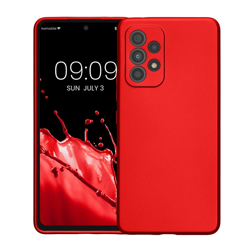 Laptop, Telefoane si Tablete - Telefoane mobile si accesorii - Accesorii Telefoane - Huse telefoane - Husa Kwmobile pentru Samsung Galaxy A53 5G, anti-alunecare, silicon, rosu - Infinity.ro
