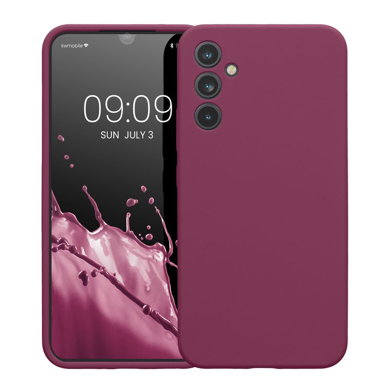 Laptop, Telefoane si Tablete - Telefoane mobile si accesorii - Accesorii Telefoane - Huse telefoane - Husa Kwmobile pentru Samsung Galaxy A34 5G, anti-alunecare, silicon, mov, bordo - Infinity.ro