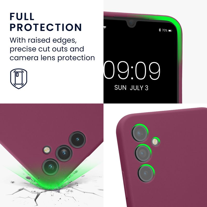 Laptop, Telefoane si Tablete - Telefoane mobile si accesorii - Accesorii Telefoane - Huse telefoane - Husa Kwmobile pentru Samsung Galaxy A34 5G, anti-alunecare, silicon, mov, bordo - Infinity.ro