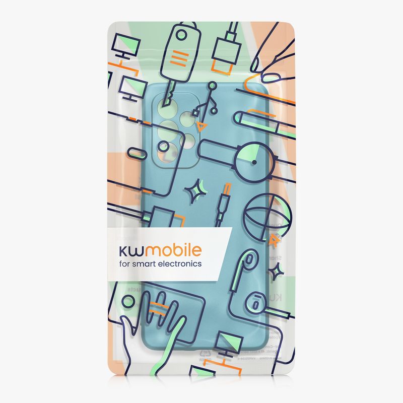 Laptop, Telefoane si Tablete - Telefoane mobile si accesorii - Accesorii Telefoane - Huse telefoane - Husa Kwmobile pentru Samsung Galaxy A53 5G, anti-alunecare, silicon, albastru caraibian - Infinity.ro