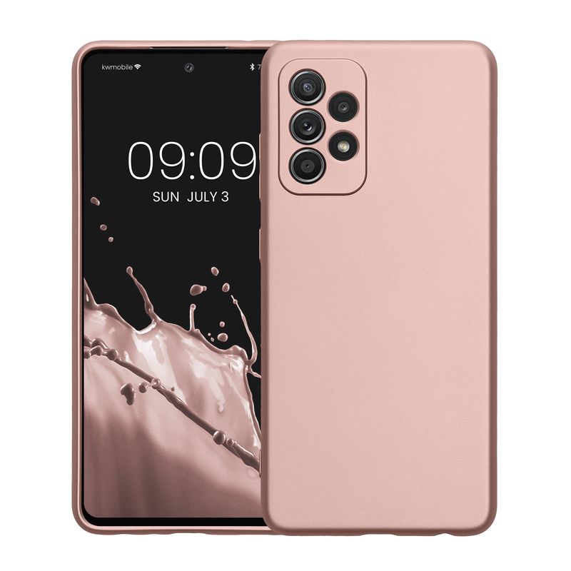 Laptop, Telefoane si Tablete - Telefoane mobile si accesorii - Accesorii Telefoane - Huse telefoane - Husa Kwmobile pentru Samsung Galaxy A52/Galaxy A52 5G/Galaxy A52s 5G, anti-alunecare, silicon, auriu - Infinity.ro