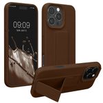 Laptop, Telefoane si Tablete - Telefoane mobile si accesorii - Accesorii Telefoane - Huse telefoane - Husa Kwmobile pentru iPhone 16 Pro, functie stand, silicon, maro - Infinity.ro