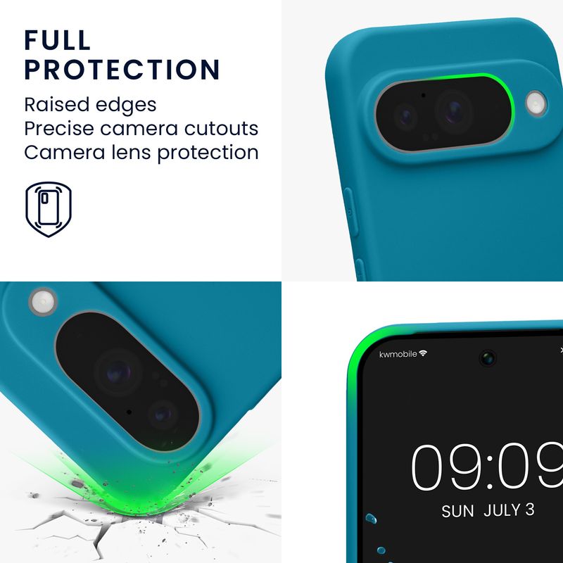 Laptop, Telefoane si Tablete - Telefoane mobile si accesorii - Accesorii Telefoane - Huse telefoane - Husa Kwmobile pentru Google Pixel 10, anti-alunecare, protectie la zgarieturi, silicon, albastru - Infinity.ro