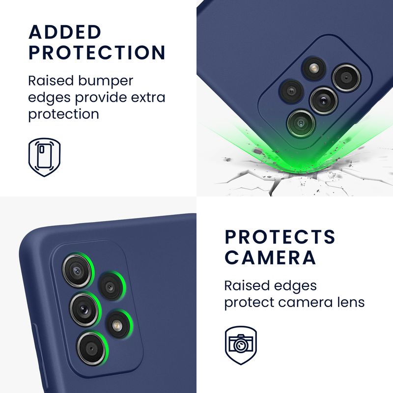 Laptop, Telefoane si Tablete - Telefoane mobile si accesorii - Accesorii Telefoane - Huse telefoane - Husa Kwmobile pentru Samsung Galaxy A52/Galaxy A52 5G/Galaxy A52s 5G, anti-alunecare, silicon, albastru metalizat - Infinity.ro