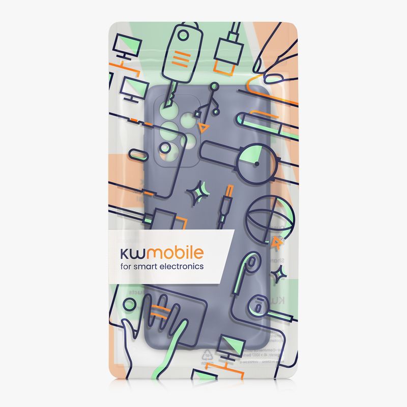 Laptop, Telefoane si Tablete - Telefoane mobile si accesorii - Accesorii Telefoane - Huse telefoane - Husa Kwmobile pentru Samsung Galaxy A52/Galaxy A52 5G/Galaxy A52s 5G, anti-alunecare, silicon, albastru metalizat - Infinity.ro