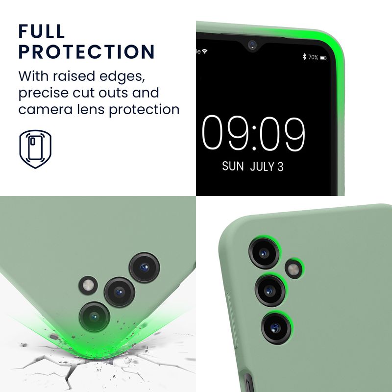 Laptop, Telefoane si Tablete - Telefoane mobile si accesorii - Accesorii Telefoane - Huse telefoane - Husa Kwmobile pentru Samsung Galaxy A14 5G, anti-alunecare, anti-amprenta, silicon, verde - Infinity.ro