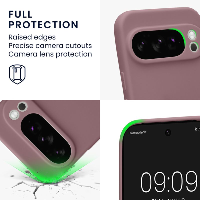 Laptop, Telefoane si Tablete - Telefoane mobile si accesorii - Accesorii Telefoane - Huse telefoane - Husa Kwmobile pentru Google Pixel 10 Pro, anti-alunecare, silicon, mov strugure - Infinity.ro