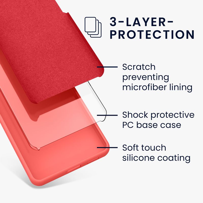 Laptop, Telefoane si Tablete - Telefoane mobile si accesorii - Accesorii Telefoane - Huse telefoane - Husa Kwmobile pentru Google Pixel 10/Pixel 10 Pro, incarcare wireless, silicon, coral - Infinity.ro