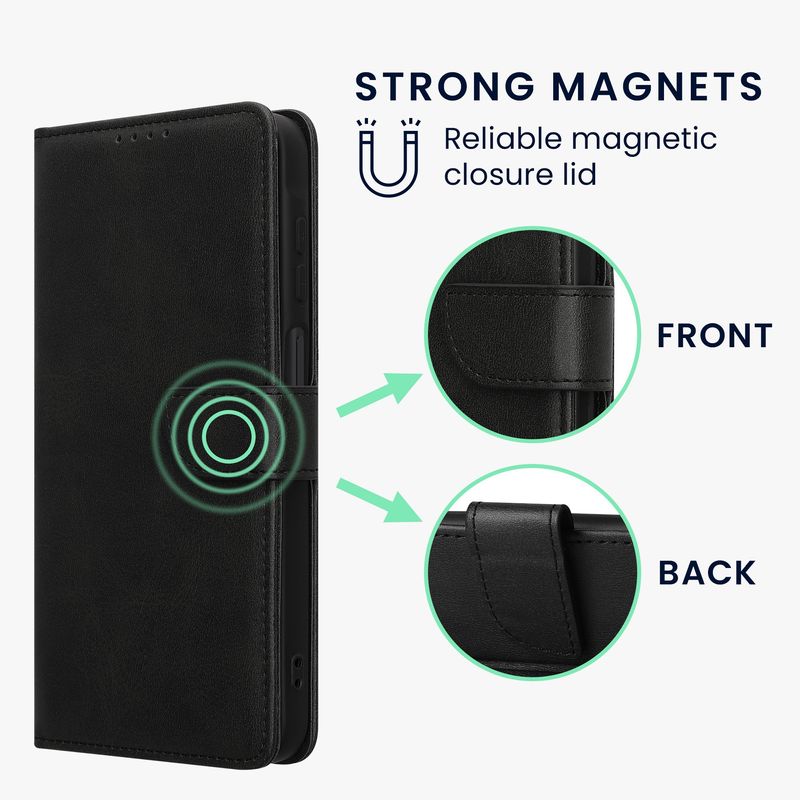 Laptop, Telefoane si Tablete - Telefoane mobile si accesorii - Accesorii Telefoane - Huse telefoane - Husa tip portofel Kwmobile pentru Samsung Galaxy A06, inchidere magnetica, piele ecologica, negru - Infinity.ro