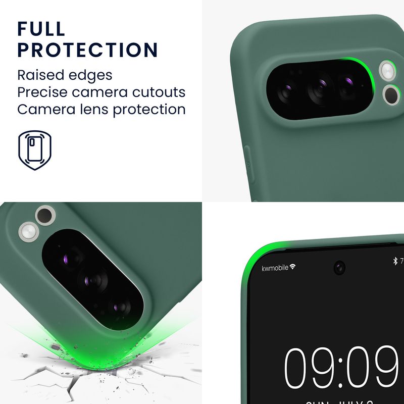 Laptop, Telefoane si Tablete - Telefoane mobile si accesorii - Accesorii Telefoane - Huse telefoane - Husa Kwmobile pentru Google Pixel 10 Pro, anti-alunecare, silicon, verde padure - Infinity.ro