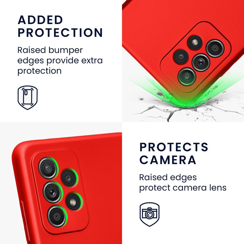 Laptop, Telefoane si Tablete - Telefoane mobile si accesorii - Accesorii Telefoane - Huse telefoane - Husa Kwmobile pentru Samsung Galaxy A52/Galaxy A52 5G/Galaxy A52s 5G, anti-alunecare, silicon, rosu - Infinity.ro