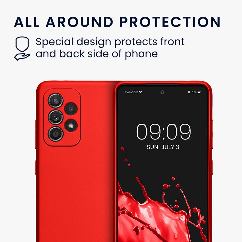 Laptop, Telefoane si Tablete - Telefoane mobile si accesorii - Accesorii Telefoane - Huse telefoane - Husa Kwmobile pentru Samsung Galaxy A52/Galaxy A52 5G/Galaxy A52s 5G, anti-alunecare, silicon, rosu - Infinity.ro