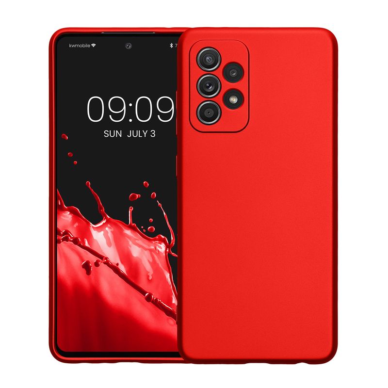 Laptop, Telefoane si Tablete - Telefoane mobile si accesorii - Accesorii Telefoane - Huse telefoane - Husa Kwmobile pentru Samsung Galaxy A52/Galaxy A52 5G/Galaxy A52s 5G, anti-alunecare, silicon, rosu - Infinity.ro