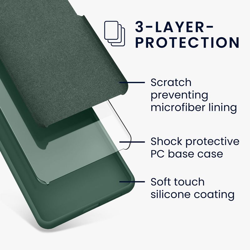 Laptop, Telefoane si Tablete - Telefoane mobile si accesorii - Accesorii Telefoane - Huse telefoane - Husa Kwmobile pentru Google Pixel 10/Pixel 10 Pro, incarcare wireless, silicon, verde padure - Infinity.ro