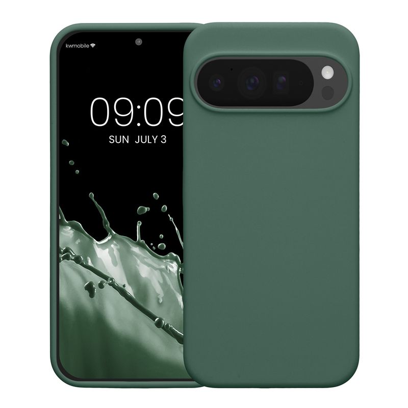 Laptop, Telefoane si Tablete - Telefoane mobile si accesorii - Accesorii Telefoane - Huse telefoane - Husa Kwmobile pentru Google Pixel 10 Pro XL, incarcare wireless, anti-alunecare, silicon, verde - Infinity.ro
