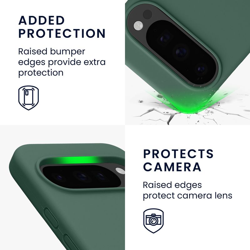 Laptop, Telefoane si Tablete - Telefoane mobile si accesorii - Accesorii Telefoane - Huse telefoane - Husa Kwmobile pentru Google Pixel 10/Pixel 10 Pro, incarcare wireless, silicon, verde padure - Infinity.ro
