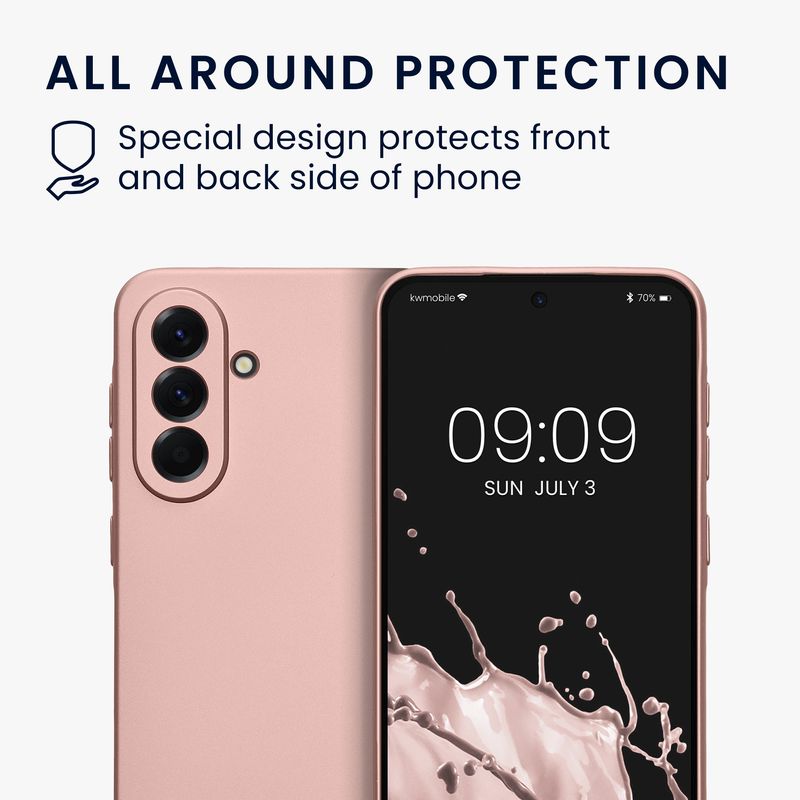 Laptop, Telefoane si Tablete - Telefoane mobile si accesorii - Accesorii Telefoane - Huse telefoane - Husa Kwmobile pentru Samsung Galaxy A56 5G, anti-alunecare, protectie la zgarieturi, silicon, auriu - Infinity.ro