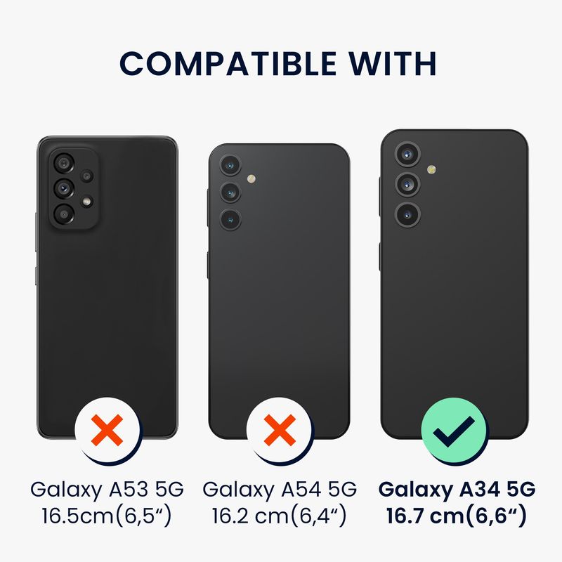 Laptop, Telefoane si Tablete - Telefoane mobile si accesorii - Accesorii Telefoane - Huse telefoane - Husa tip portofel Kwmobile pentru Samsung Galaxy A34 5G, inchidere magnetica, piele ecologica, negru - Infinity.ro
