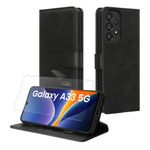 Laptop, Telefoane si Tablete - Telefoane mobile si accesorii - Accesorii Telefoane - Huse telefoane - Husa tip portofel Kwmobile pentru Samsung Galaxy A33 5G, inchidere magnetica, piele ecologica, negru - Infinity.ro