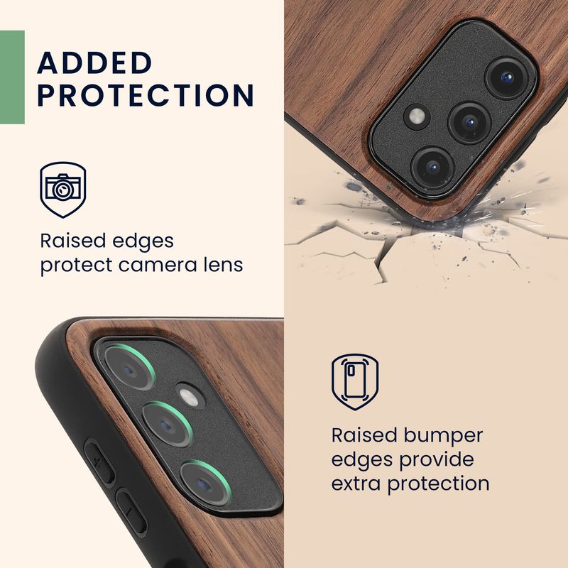Laptop, Telefoane si Tablete - Telefoane mobile si accesorii - Accesorii Telefoane - Huse telefoane - Husa tip bumper Kwmobile pentru Samsung Galaxy A14 5G, anti-alunecare, lemn, TPU, maro - Infinity.ro