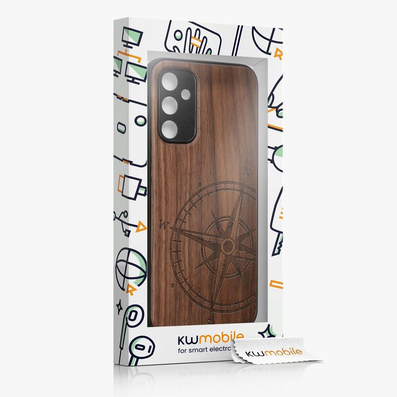 Laptop, Telefoane si Tablete - Telefoane mobile si accesorii - Accesorii Telefoane - Huse telefoane - Husa tip bumper Kwmobile pentru Samsung Galaxy A14 5G, anti-alunecare, lemn, TPU, maro - Infinity.ro