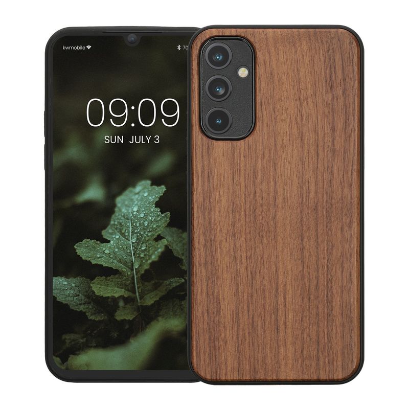 Laptop, Telefoane si Tablete - Telefoane mobile si accesorii - Accesorii Telefoane - Huse telefoane - Husa tip bumper Kwmobile pentru Samsung Galaxy A34 5G, anti-alunecare, protectie la socuri, lemn, TPU, maro - Infinity.ro