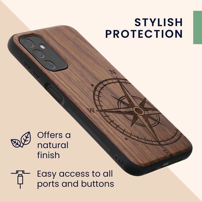 Laptop, Telefoane si Tablete - Telefoane mobile si accesorii - Accesorii Telefoane - Huse telefoane - Husa tip bumper Kwmobile pentru Samsung Galaxy A14 5G, anti-alunecare, lemn, TPU, maro - Infinity.ro