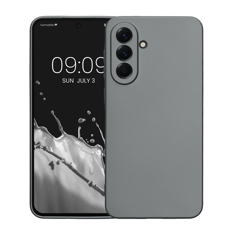 Laptop, Telefoane si Tablete - Telefoane mobile si accesorii - Accesorii Telefoane - Huse telefoane - Husa Kwmobile pentru Samsung Galaxy A56 5G, anti-alunecare, protectie la zgarieturi, silicon, gri - Infinity.ro
