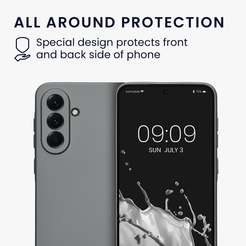 Laptop, Telefoane si Tablete - Telefoane mobile si accesorii - Accesorii Telefoane - Huse telefoane - Husa Kwmobile pentru Samsung Galaxy A56 5G, anti-alunecare, protectie la zgarieturi, silicon, gri - Infinity.ro