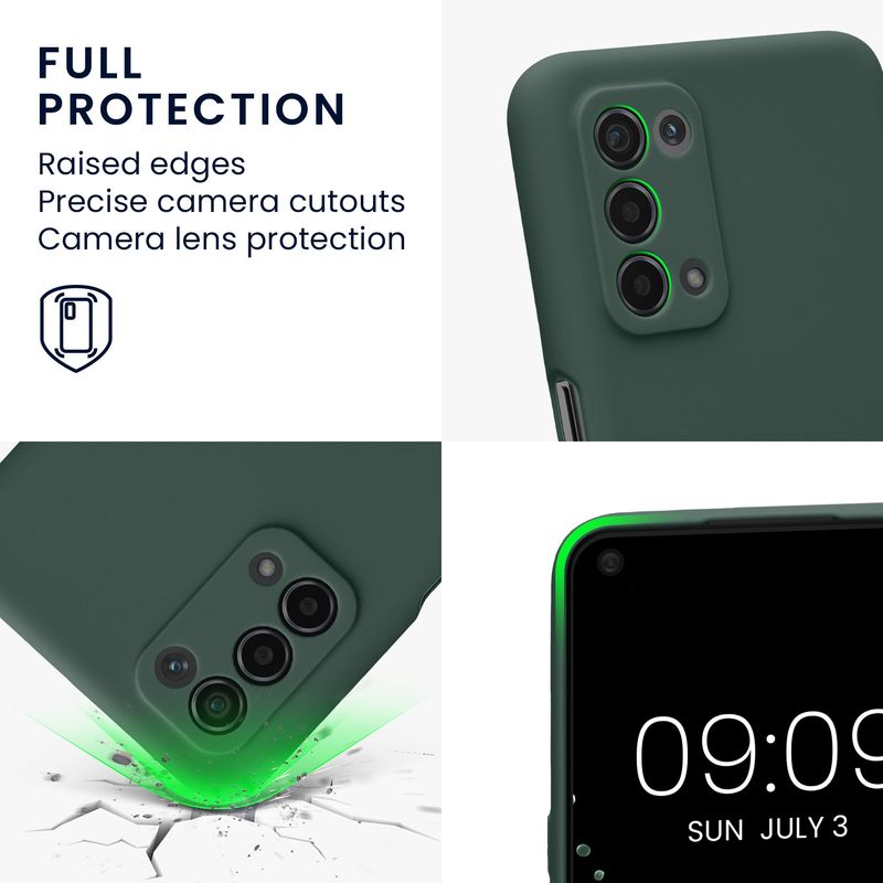 Laptop, Telefoane si Tablete - Telefoane mobile si accesorii - Accesorii Telefoane - Huse telefoane - Husa Kwmobile pentru OPPO A74 (5G)/A54 (5G), anti-alunecare, protectie la zgarieturi, silicon, verde - Infinity.ro