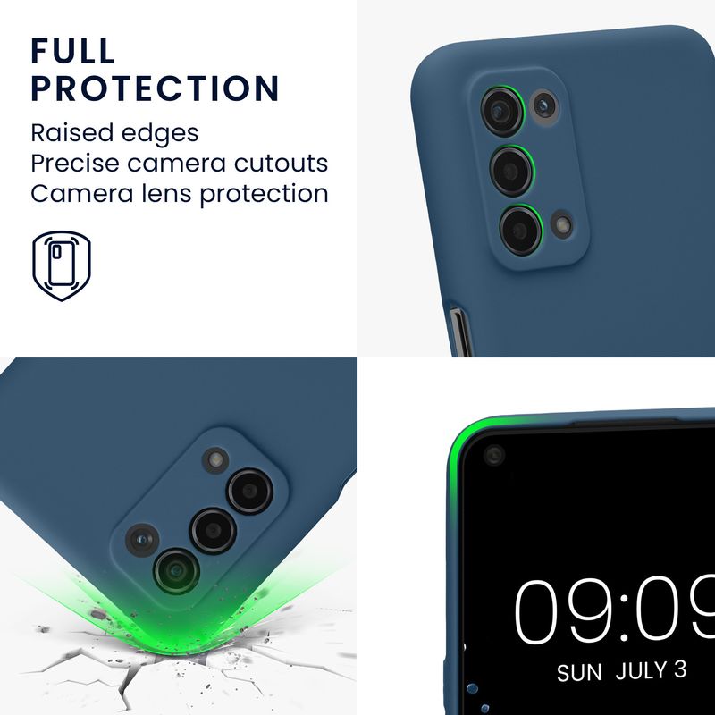Laptop, Telefoane si Tablete - Telefoane mobile si accesorii - Accesorii Telefoane - Huse telefoane - Husa Kwmobile pentru OPPO A74 (5G)/A54 (5G), anti-alunecare, silicon, bleumarin - Infinity.ro