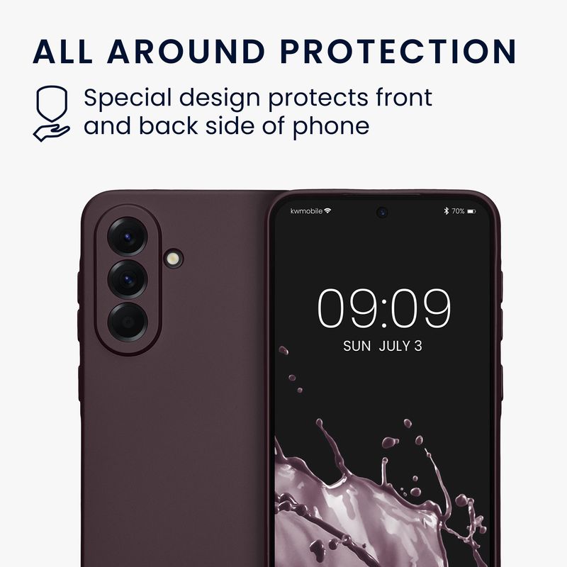 Laptop, Telefoane si Tablete - Telefoane mobile si accesorii - Accesorii Telefoane - Huse telefoane - Husa Kwmobile pentru Samsung Galaxy A56 5G, protectie la zgarieturi, anti-alunecare, silicon, mov - Infinity.ro