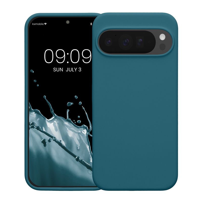 Laptop, Telefoane si Tablete - Telefoane mobile si accesorii - Accesorii Telefoane - Huse telefoane - Husa Kwmobile pentru Google Pixel 10 Pro XL, incarcare wireless, silicon, turcoaz - Infinity.ro