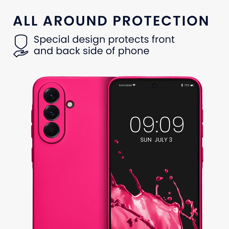 Laptop, Telefoane si Tablete - Telefoane mobile si accesorii - Accesorii Telefoane - Huse telefoane - Husa Kwmobile pentru Samsung Galaxy A56 5G, protectie la zgarieturi, silicon, roz - Infinity.ro