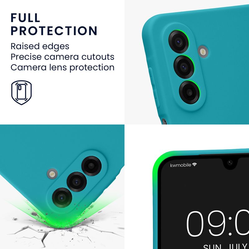 Laptop, Telefoane si Tablete - Telefoane mobile si accesorii - Accesorii Telefoane - Huse telefoane - Husa Kwmobile pentru Samsung Galaxy A17 4G/5G, anti-alunecare, silicon, turcoaz mat - Infinity.ro