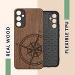 Laptop, Telefoane si Tablete - Telefoane mobile si accesorii - Accesorii Telefoane - Huse telefoane - Husa tip bumper Kwmobile pentru Samsung Galaxy A34 5G, anti-alunecare, lemn, TPU, maro - Infinity.ro