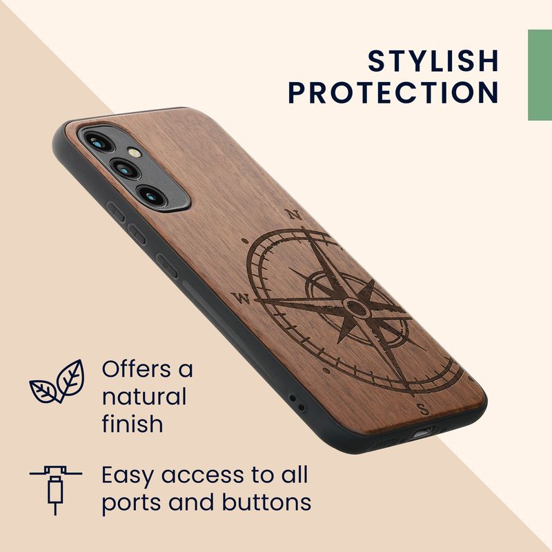 Laptop, Telefoane si Tablete - Telefoane mobile si accesorii - Accesorii Telefoane - Huse telefoane - Husa tip bumper Kwmobile pentru Samsung Galaxy A34 5G, anti-alunecare, lemn, TPU, maro - Infinity.ro