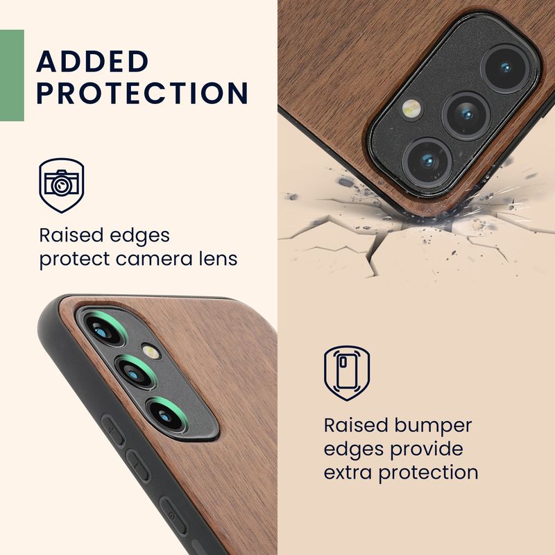 Laptop, Telefoane si Tablete - Telefoane mobile si accesorii - Accesorii Telefoane - Huse telefoane - Husa tip bumper Kwmobile pentru Samsung Galaxy A34 5G, anti-alunecare, lemn, TPU, maro - Infinity.ro